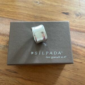 Silpada Hammered Sterling Silver Cuff Ring Size 8